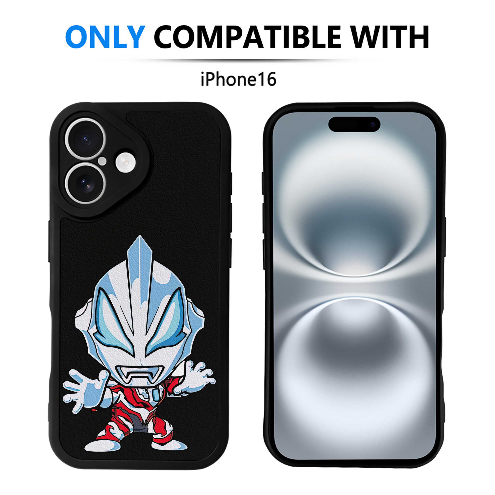 （画像用） ウルトラマン Ultraman 【iPhone 16シリーズ対応】シリコンスマホケース（レザー調） 材質：シリコン